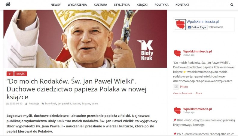 Książkę Jolanty Sosnowskiej pt Do moich Rodaków Św Jan Paweł Wielki