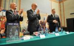 Znakomici goście X Dnia Patrioty – od lewej: min. Antoni Macierewicz, prof. Andrzej Nowak, prof. Przemysław Czarnek. Fot. Michał Klag/Biały Kruk