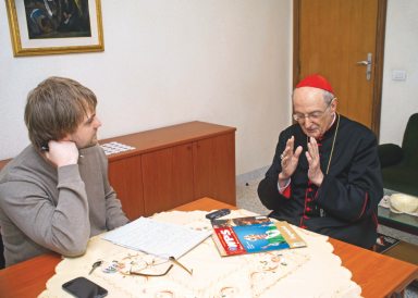 Ta rozmowa z kard. Meisnerem została przeprowadzona 9 marca 2013 r. w Rzymie przez red. Adama Sosnowskiego. Dwa dni później kard. Meisner wziął udział w konklawe, które wybrało papieża Franciszka. Fot.: Michał Klag