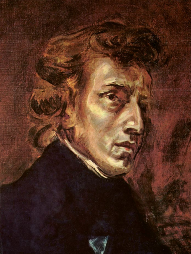 Portret Fryderyka Chopina namalowany ok. 1838 przez francuskiego artystę Eugène’a Delacroix. fot. miesięcznik 