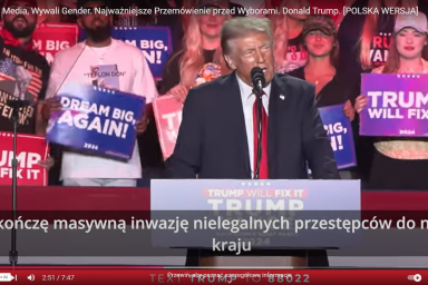 „Wyrzucę gender ze szkół, będę bronić wolności religijnej”. Mocne przemówienie Donalda Trumpa na finiszu kampanii [POLSKIE NAPISY]