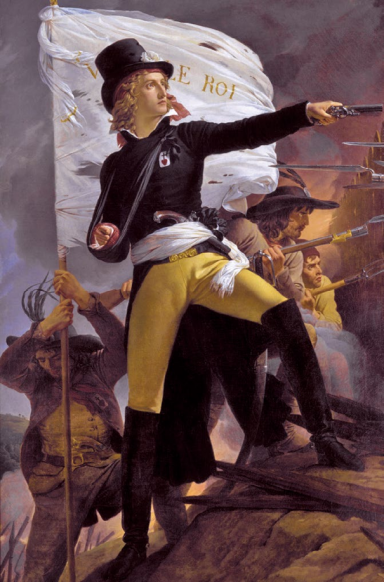 &bdquo;Przyjaciele, jeśli p&oacute;jdę naprz&oacute;d, podążajcie za mną! Jeśli się wycofam, zabijcie mnie! Jeśli zginę, pomścijcie mnie!&rdquo;. Henri de la Rochejaquelein (1772&ndash;1794), najmłodszy z dow&oacute;dc&oacute;w wandejskich, słynął z szaleńczej odwagi. Portret autorstwa Pierre-Narcisse&rsquo;a Gu&eacute;rina