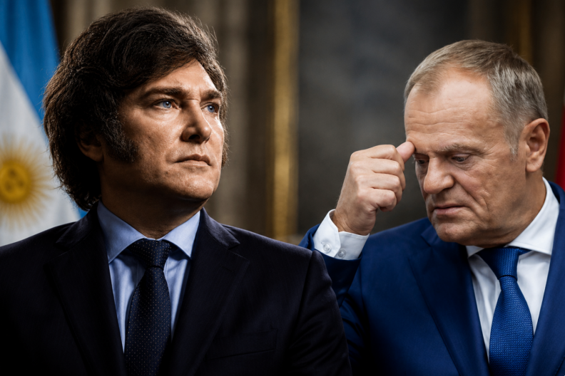 Prezydent Argentyny Javier Milei oraz Donald Tusk
