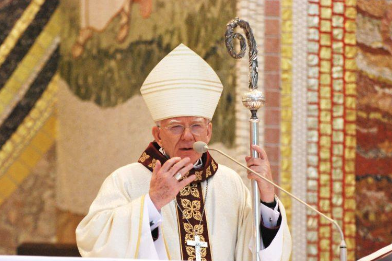 Abp Marek Jędraszewski podczas nabożeństwa 22 maja w Sanktuarium św. Jana Pawła II. Fot. Ks. Paweł Kummer