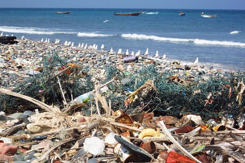 Plastikowe odpady stanowią globalny problem. Zanieczyszczają nie tylko glebę, ale i wody oceaniczne.   Fot.: Gerry & Bonni/Wikimedia Commons