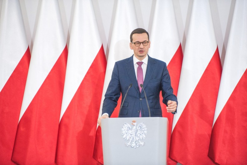 Premier Mateusz Morawiecki podczas przemówienia w Chełmie. Fot.: W. Kompała / KPRM