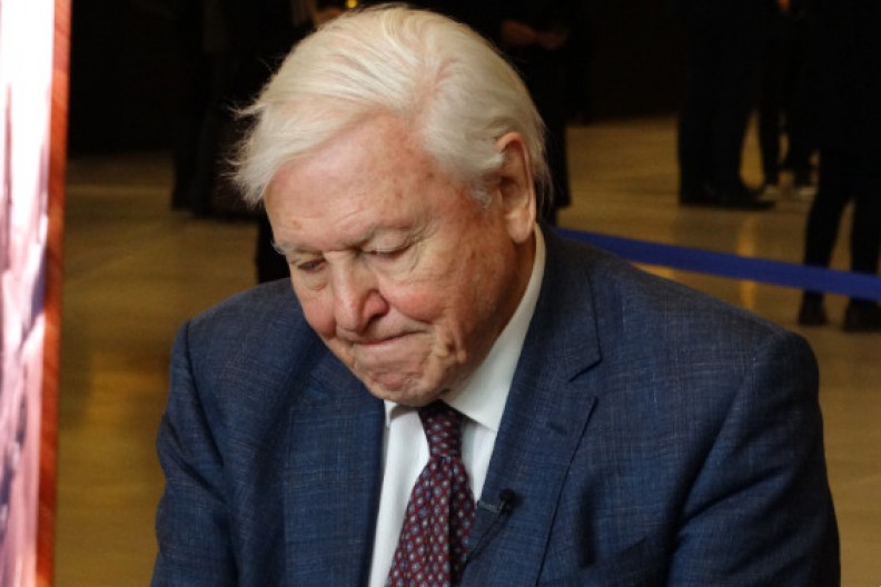 Fot. dr Jerzy Kruszelnicki/David Attenborough w przerwie Konferencji