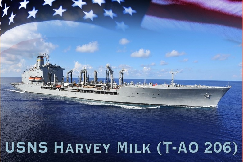 Okręt nazwany imieniem gejowskiego działacza - USNS Harvey Milk (T-AO-206). fot. Wikipedia