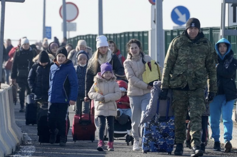 Uchodźcy z Ukraine na polskiej granicy. Fot.: mvs.gov.ua