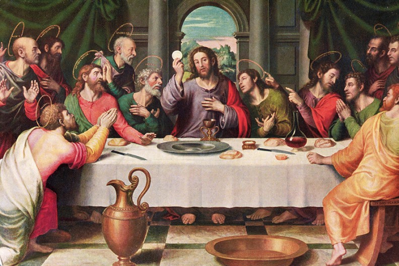 Renesansowy obraz hiszpańskiego malarza Vicentego Juana Masipa „Ostatnia wieczerza” z ok. 1562 r. Dzieło przedstawia chwilę, kiedy Jezus mówi do Apostołów: „Bierzcie i jedzcie, to jest Ciało moje” (Mt 26,26). Fot. Wikimedia