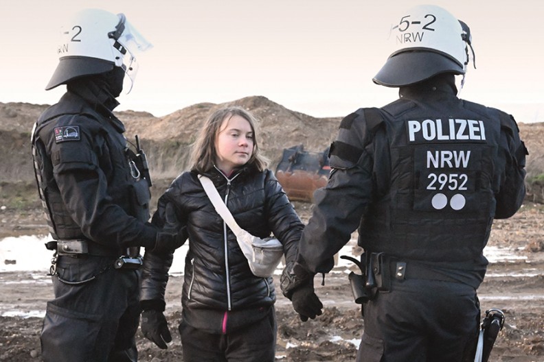 Nastoletnia szwedzka aktywistka Greta Thunberg (dziś ma już 20 lat), kreowana na 