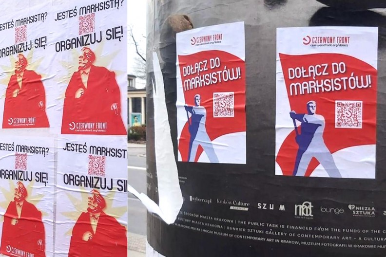 Plakaty Czerwonego Frontu w Krakowie. Fot. Biały Kruk