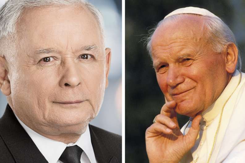 Jarosław Kaczyński i św. Jan Paweł II. Fot.: PiS/Adam Bujak