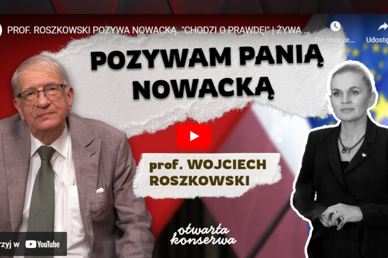 Prof. Wojciech Roszkowski, Barbara Nowacka. fot. zrzut ekranu z kanału 