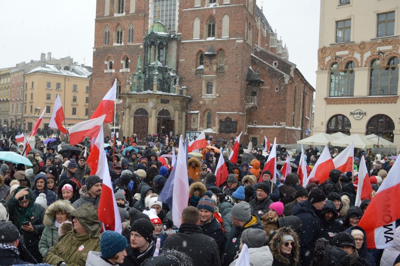 Krakowski protest przeciwko edukacji zdrowotnej. Fot. AD