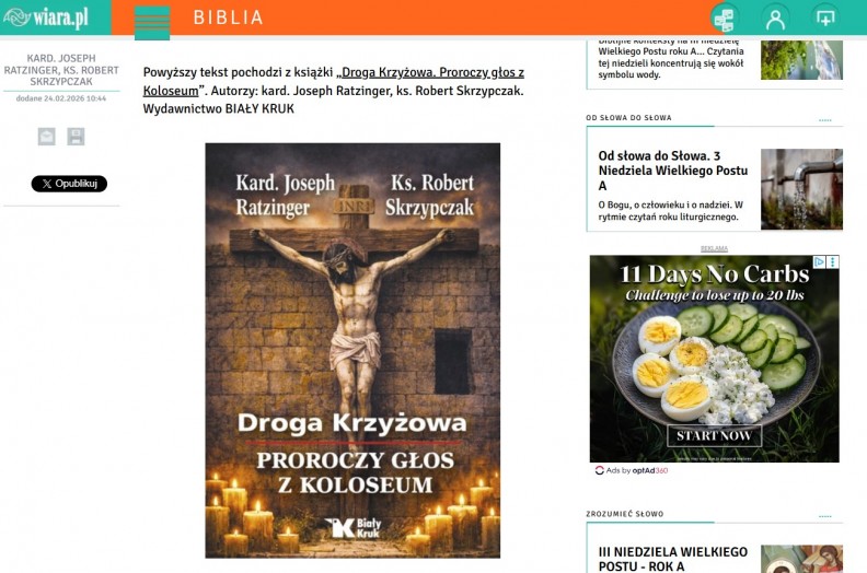 &bdquo;Droga Krzyżowa. Proroczy głos z Koloseum&rdquo; &ndash; na portalu Wiara.pl  