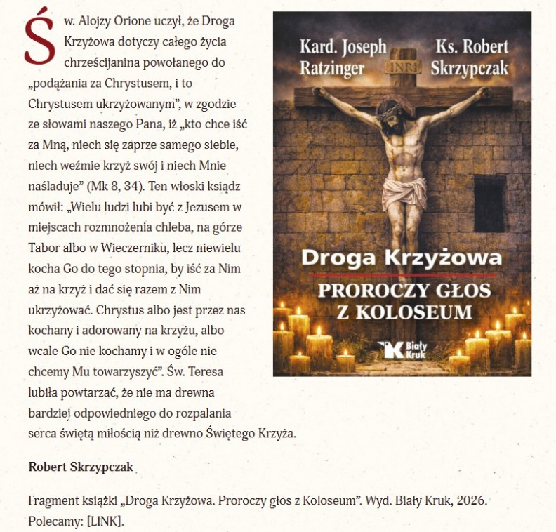 &bdquo;Droga Krzyżowa. Proroczy głos z Koloseum&rdquo;