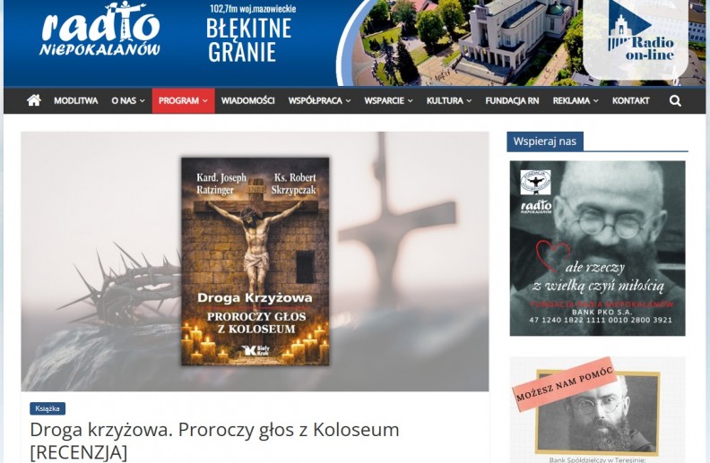 &bdquo;Droga Krzyżowa. Proroczy głos z Koloseum&rdquo; &ndash; recenzja Pauliny Wysockiej na portalu Radia Niepokalan&oacute;w 