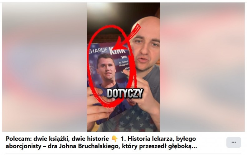 &bdquo;Charlie Kirk. Biografia, dzieło, misja&rdquo; i &bdquo;Moje nawr&oacute;cenie z aborcji na medycynę chroniącą życie&rdquo; poleca poseł Dariusz Matecki 