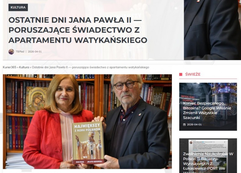 &bdquo;Największy z rodu Polak&oacute;w&rdquo; &ndash; na portalu Kurier365.pl 