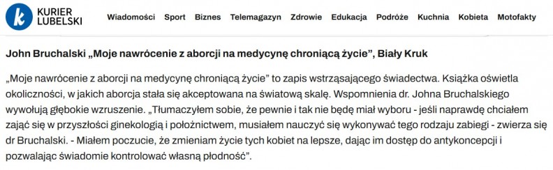 Moje nawr&oacute;cenie z aborcji na medycynę chroniącą życie