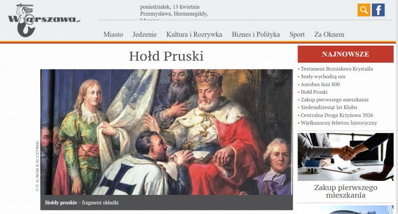 &bdquo;Hołdy pruskie. Zmarnowana szansa Rzeczypospolitej&rdquo; &ndash; na Warszawa.pl 