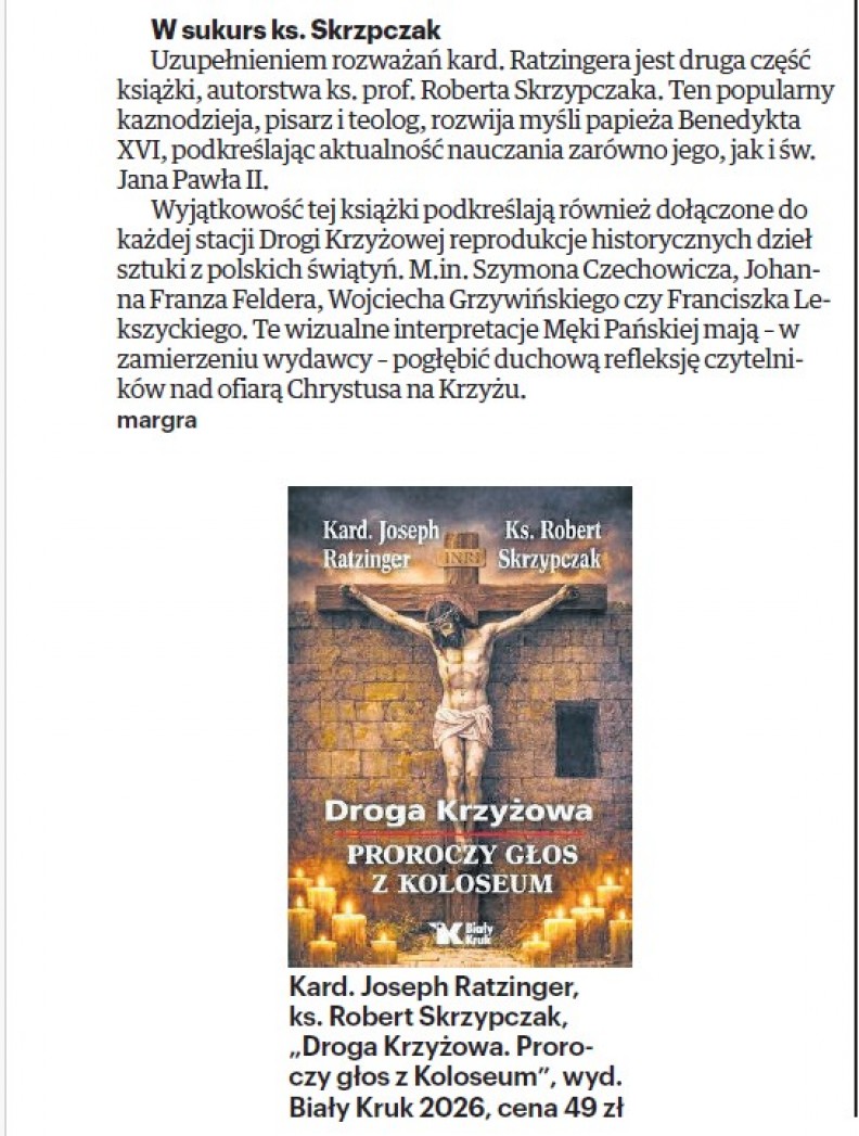 &bdquo;Droga Krzyżowa. Proroczy głos z Koloseum&rdquo; &ndash; w Dzienniku Bałtyckim z 13.03.2026