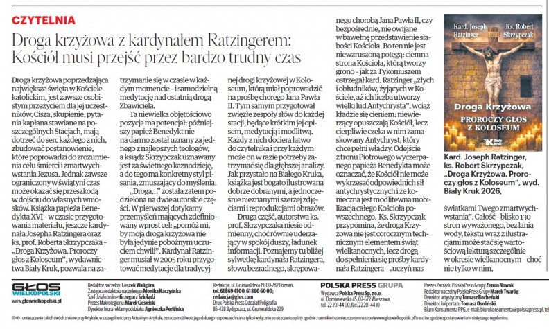 &bdquo;Droga Krzyżowa. Proroczy głos z Koloseum&rdquo; &ndash;  w Głosie Wielkopolskim z dnia 13.03.2026