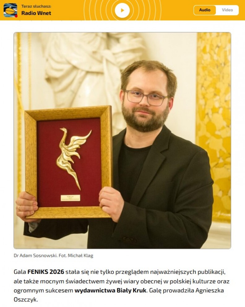 O gali i przyznanych nagrodach dla autor&oacute;w wydawnictwa Biały Kruk pisał m.in. porta Radia Wnet