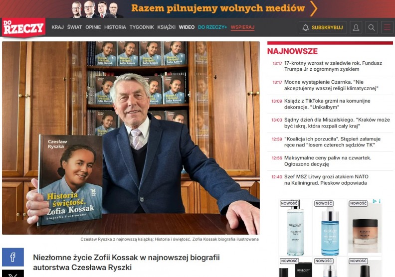 &bdquo;Historia i świętość. Zofia Kossak biografia ilustrowana&rdquo; &ndash; na portalu Dorzeczy.pl 