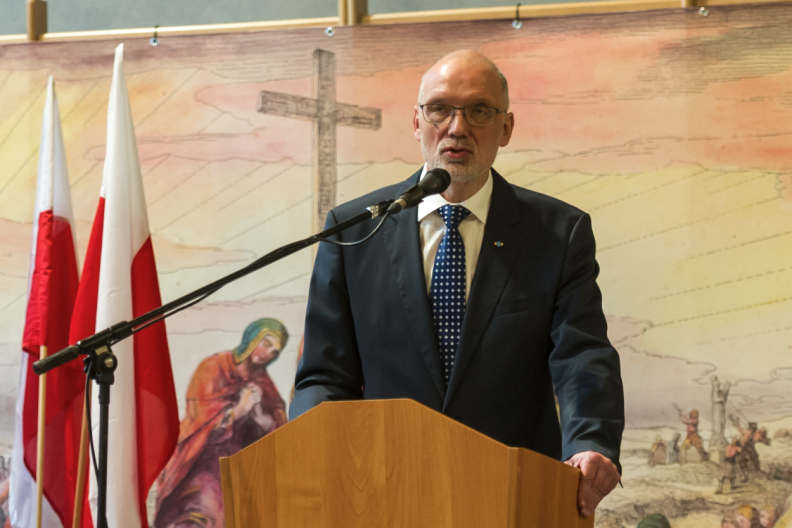 Prof. Andrzej Nowak podczas premiery książki 