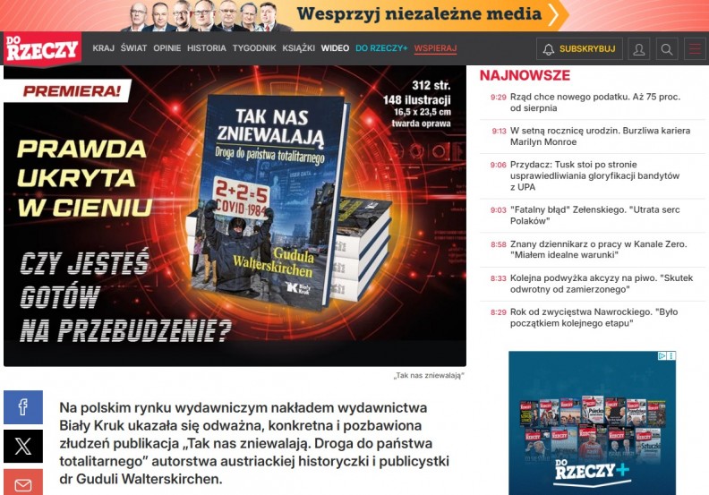 &bdquo;Tak nas zniewalają. Droga do państwa totalitarnego&rdquo; &ndash; na portalu Dorzeczy.pl 