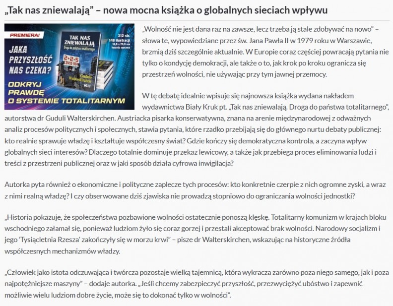 &bdquo;Tak nas zniewalają. Droga do państwa totalitarnego&rdquo; &ndash; na portalu Rynek-ksiazki.pl 