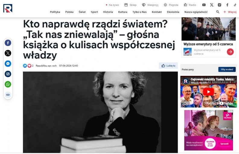 &bdquo;Tak nas zniewalają. Droga do państwa totalitarnego&rdquo; &ndash; na portalu TV Republika 