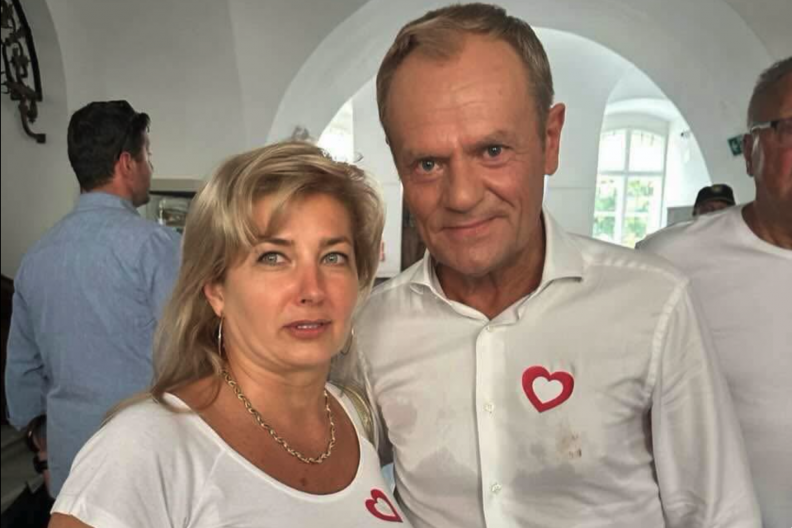 Donald Tusk z Anną Konieczyńską. Fot.: FB Michała Wosia